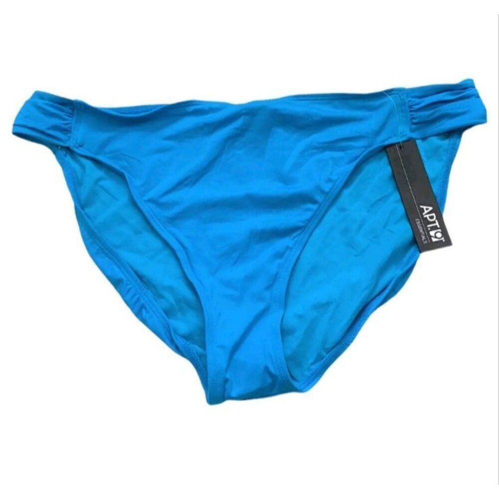 Apt 9 Women's Bikini Bottoms Swimsuit Size 14 Blue High Waist Full Coverage NWT
